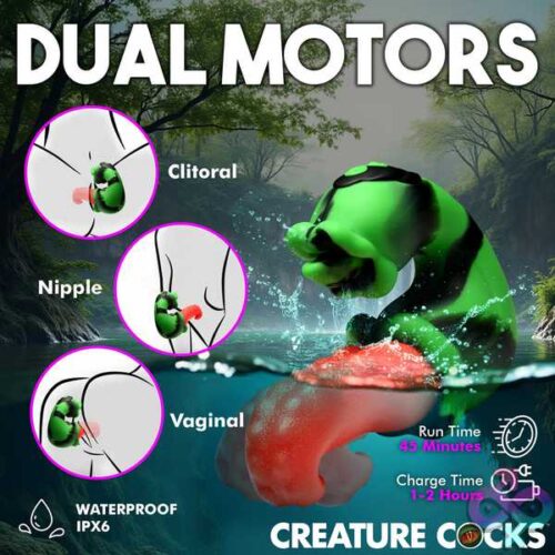 Tongue Lasher Silicone Vibrator - Green - Image 5