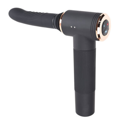 Too Hot to Handle Black thrusting vibrating sex machine by Evolved Novelties