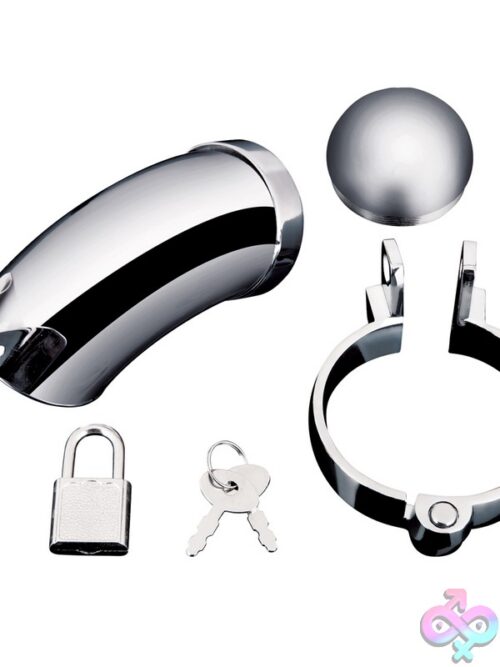 Total Submission Cock Cage In White Metal - Image 3