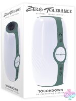 Touchdown vibrating tightening stroker in white with textured canister grip by Zero Tolerance Toys