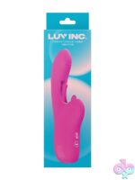 Pink tapping tongue rabbit vibrator in premium silicone by Luv Inc