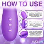 Tri-Flick Flicking Silicone Rabbit Vibrator - Purple - Image 2