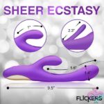 Tri-Flick Flicking Silicone Rabbit Vibrator - Purple - Image 4