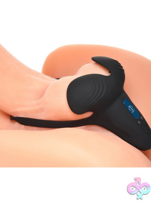 10X Silicone Cock &Amp; Ball Ring With Taint Stimulator &Amp; Remote – Black - Image 3