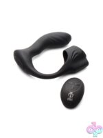7X Silicone Prostate Plug with Ball Stretcher & Remote – Black - Image 2