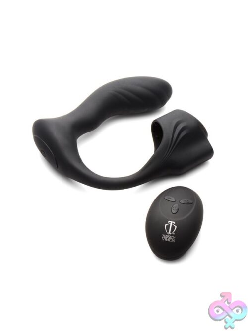7X Silicone Prostate Plug With Ball Stretcher &Amp; Remote – Black - Image 2