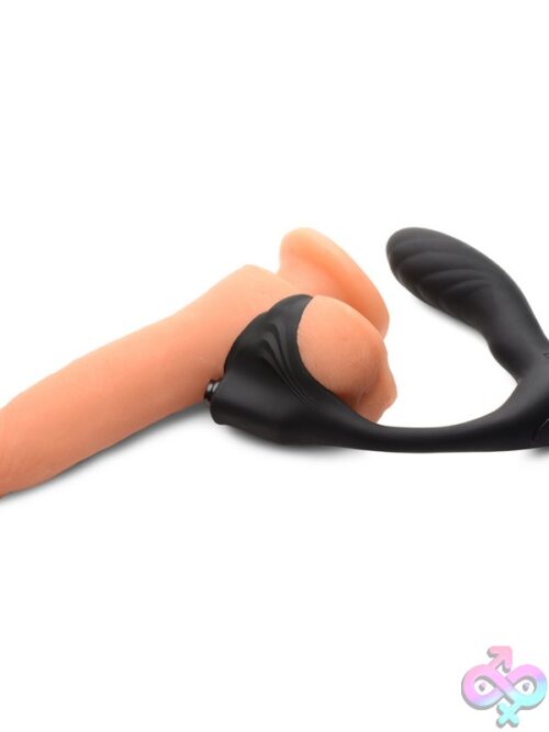 7X Silicone Prostate Plug With Ball Stretcher &Amp; Remote – Black - Image 3