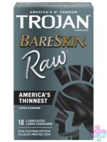 Trojan Bareskin Raw ultra-thin clear latex condoms 10-pack by Paradise Marketing