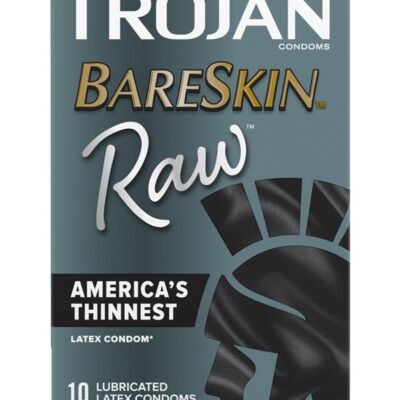Trojan Bareskin Raw ultra-thin clear latex condoms 10-pack by Paradise Marketing