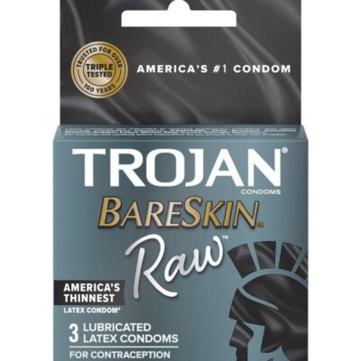Trojan BareSkin Raw ultra-thin clear latex condoms 3-pack by Paradise Marketing