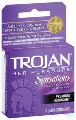 Trojan Condoms Sex Toys - Trojan Her Pleasure Sensations Lubricated Condoms - 3 Pack