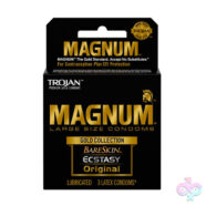 Trojan Condoms Sex Toys - Trojan Magnum Large Size Gold Collection Condoms - 3 Pack