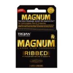 Trojan Magnum Ribbed 3 Pack condoms by Trojan Condoms — larger lubricated ribbed latex condoms