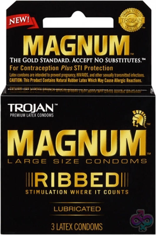Trojan Condoms Sex Toys - Trojan Magnum Ribbed - 3 Pack