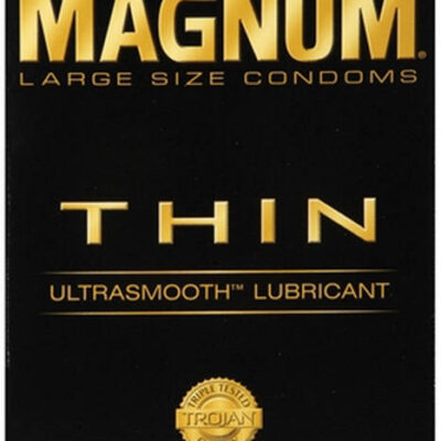 Trojan Magnum Thin pack of 12 large thin condoms by Trojan Condoms — discreet shipping