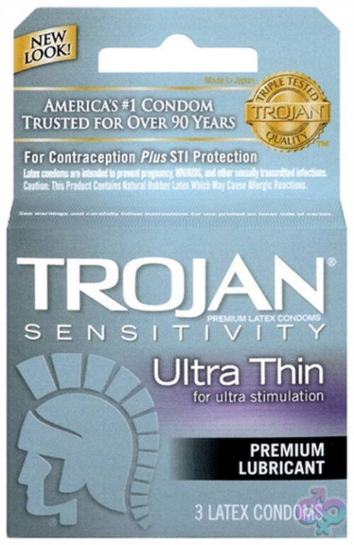 Trojan Condoms Sex Toys - Trojan Sensitivity Ultra Thin Lubricated Condoms - 3 Pack