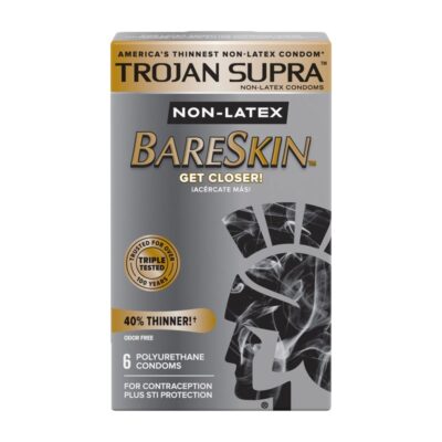 Trojan Supra Bareskin Non Latex Condoms 6 Pack by Trojan Condoms