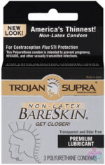 Trojan Condoms Sex Toys - Trojan Supra Bareskin Polyurethane - 3 Pack