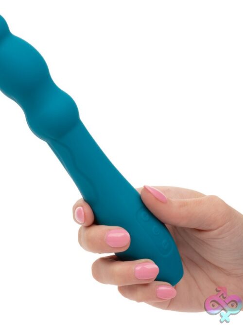 Turbo Glide Ripple Silicone Vibrating Massager – Blue - Image 3