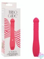 Turbo Glide Sensation slender textured pink silicone g-spot wand by California Exotic Novelties