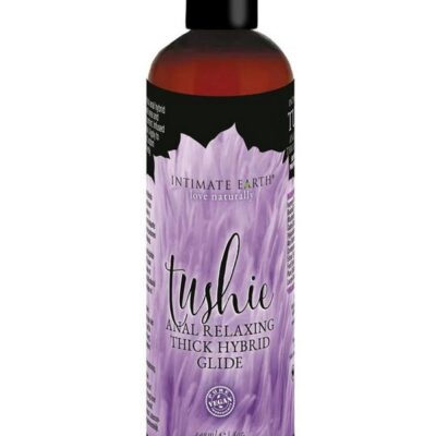 Intimate Earth Tushie Hybrid Anal Relax Glide 8 oz red bottle by Intimate Earth
