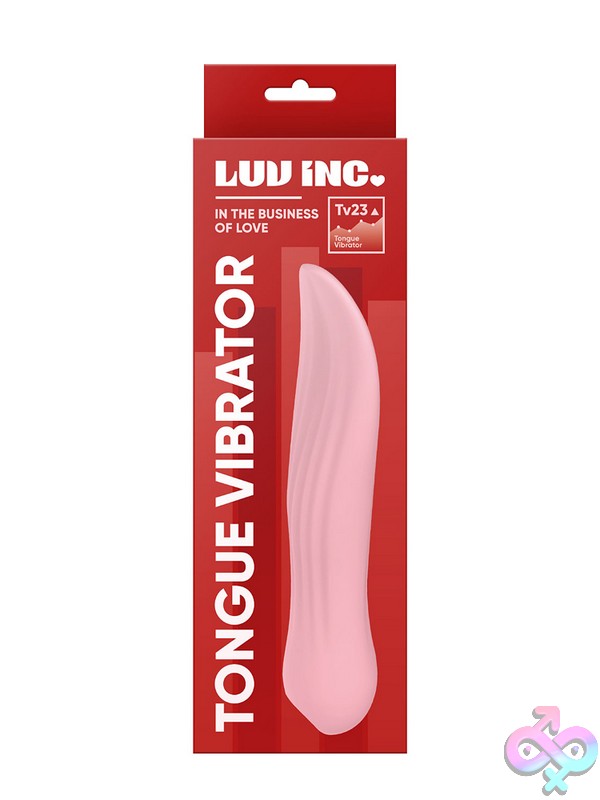 Discreet-Toys-Tv23-Tongue-Vibrator-Pink-Nu-Ll-7214-01 Pink Tongue-Shaped Vibrator With Silicone Tip By Luv Inc