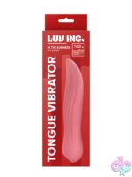 Tongue-shaped taupe silicone vibrator with 10 modes by Luv Inc