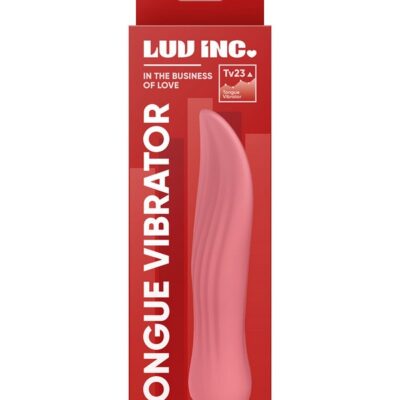 Tongue-shaped taupe silicone vibrator with 10 modes by Luv Inc