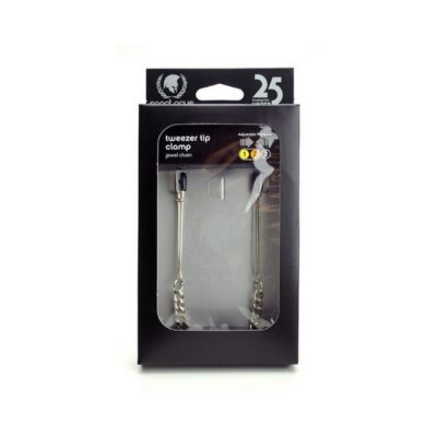 Adjustable silver metal tweezer clamps with jewel chain by Spartacus