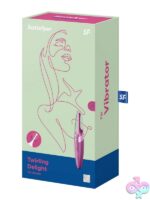 Purple pinpoint silicone travel vibrator with protective hygienic cap by Satisfyer