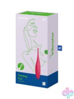 Satisfyer Twirling Fun circulating clitoral vibrator in poppy red medical-grade silicone by Satisfyer