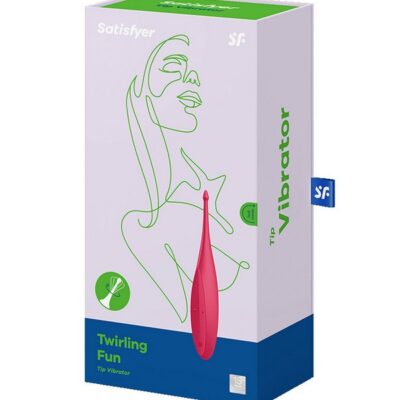 Satisfyer Twirling Fun circulating clitoral vibrator in poppy red medical-grade silicone by Satisfyer