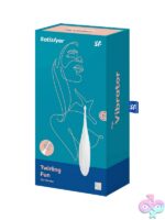 Narrow-tip circulating clitoral vibrator in white medical-grade silicone by Satisfyer