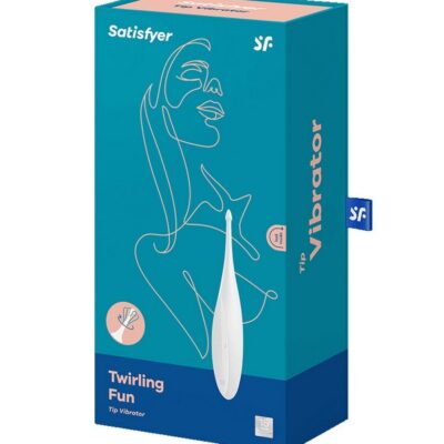 Narrow-tip circulating clitoral vibrator in white medical-grade silicone by Satisfyer