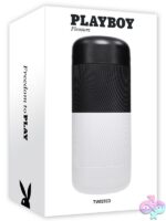 Twisted double-sided stroker in white body-safe TPE canister by Playboy Pleasure