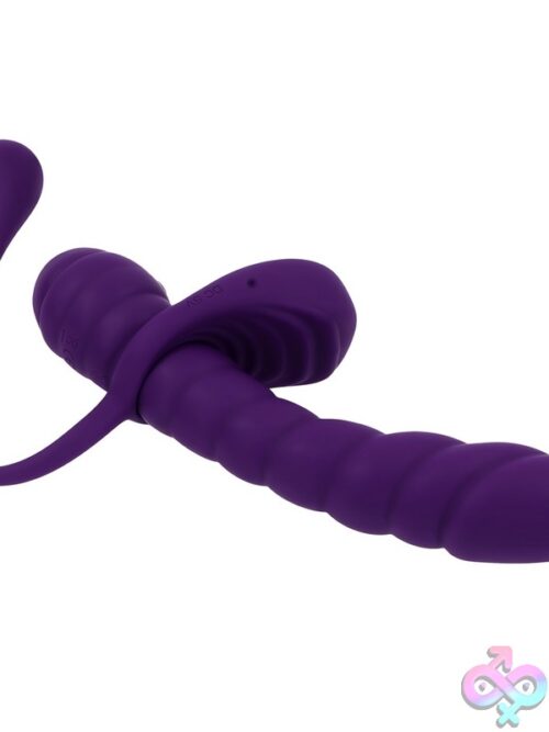 Twisted Playground Vibrator With C-Ring Anal Tail – Purple - Image 2