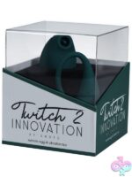 Twitch 2 suction flapping vibrator with remote control insertable egg in forest green silicone by Shots Toys