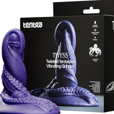 Twisted Tentacles vibrating grinder in purple with suction-cup base by Tentra