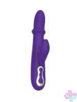Purple beaded thrusting rabbit vibrator with suction arm by Closet Collection