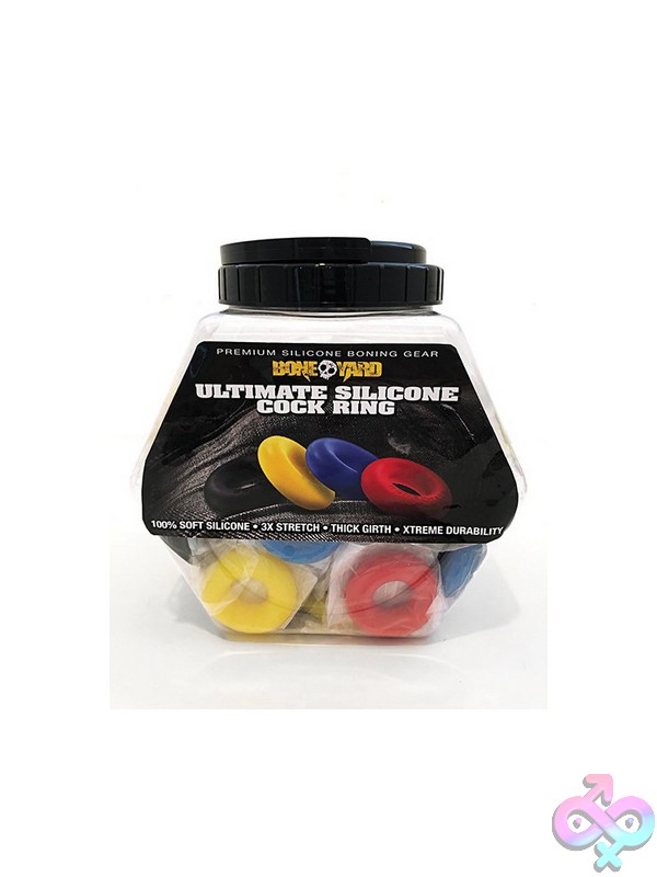 Discreet-Toys-Ultimate-Ring-Assorted-Fishbowl-50-Pc-Nu-By0453 Assorted Multi-Color Silicone Cock Rings In 50-Piece Fishbowl Display By Boneyard Toys