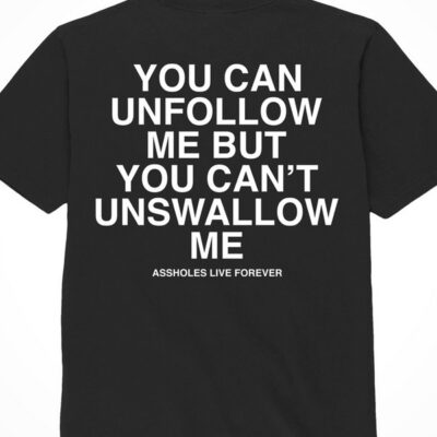 Bold slogan black cotton graphic tee by Assholes Live Forever