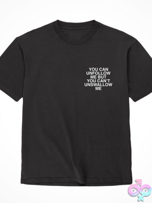 Unfollow Me Graphic Tee – Black - Image 2