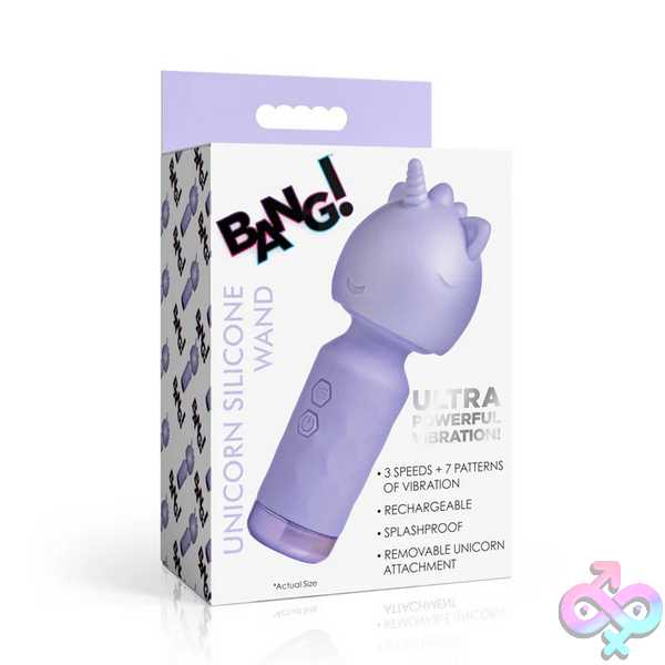 Discreet-Toys-Unicorn-Silicone-Wand-Lavender-Bng-Ah663 Unicorn Silicone Wand - Lavender - Image 1