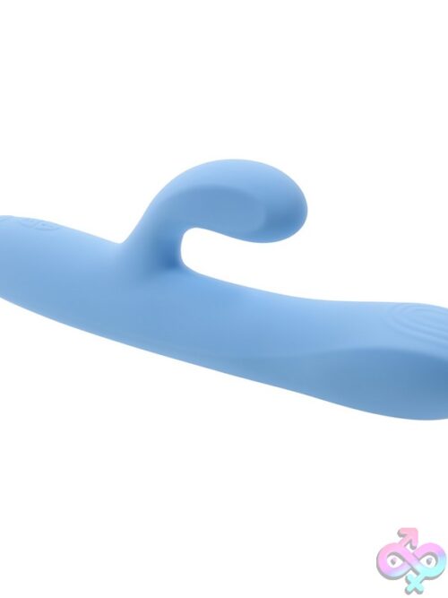 Up And Away Dual Motor Thrusting Rabbit Vibrator – Blue - Image 3
