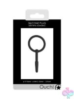 Black silicone urethral sounding plug with O-ring base by Shots Toys