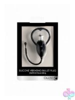 Ribbed vibrating urethral sounding bullet plug in black by Shots Toys