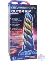 Marbled blue and gold textured silicone dildo with Vac-U-Lock base by Doc Johnson