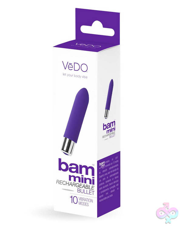 Bam Mini Rechargeable Bullet Vibe - Indigo VeDO Sex Toys - Bam Mini Rechargeable Bullet Vibe - Indigo