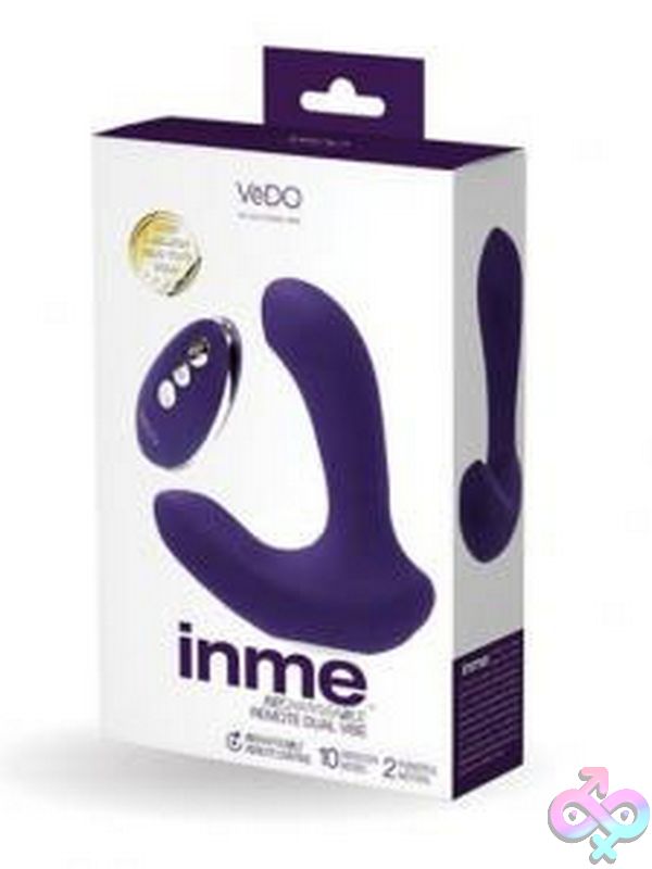 rabbit vibrator with remote control Inme Rechargeable Dual Vibe Purple by VeDO
