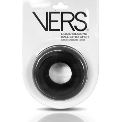 Vers Motion Ball Stretcher black liquid silicone ring with steel motion balls by Rascal Toys